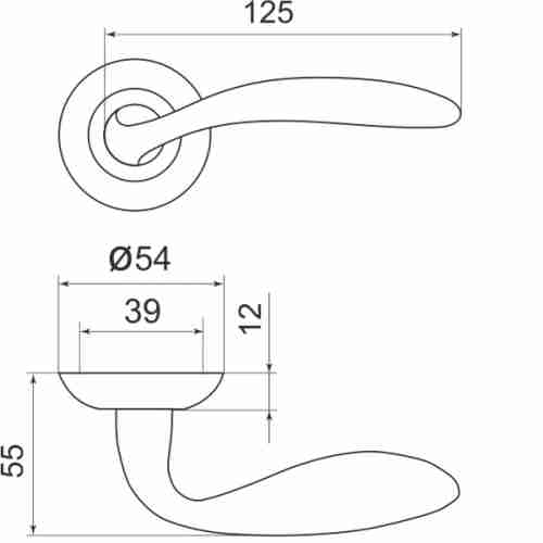 Комплект на 3 двери - Ручка дверная межкомнатная Armadillo Virgo LD57-1SN/CP-3 матовый никель/хром
